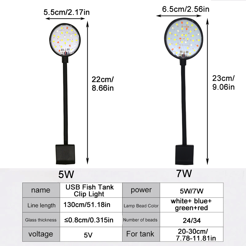 USB Aquarium LED Lamp Fish Tan - Aquarium Plant Iron ulasan dan harga