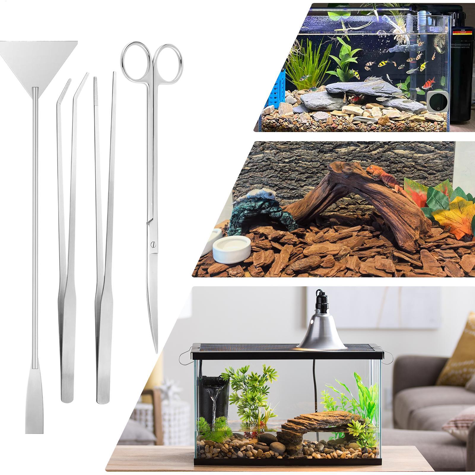 4pcs Aquarium Tool Kit Stainle - Planted Aquarium Maintenance Kit ulasan dan harga