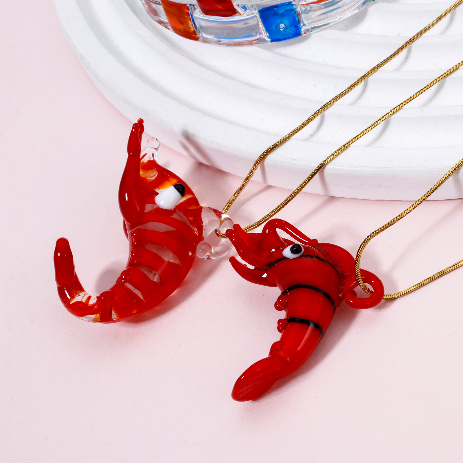 1PCs Red Lobster Lampwork Glas - Aquarium Plant Red ulasan dan harga