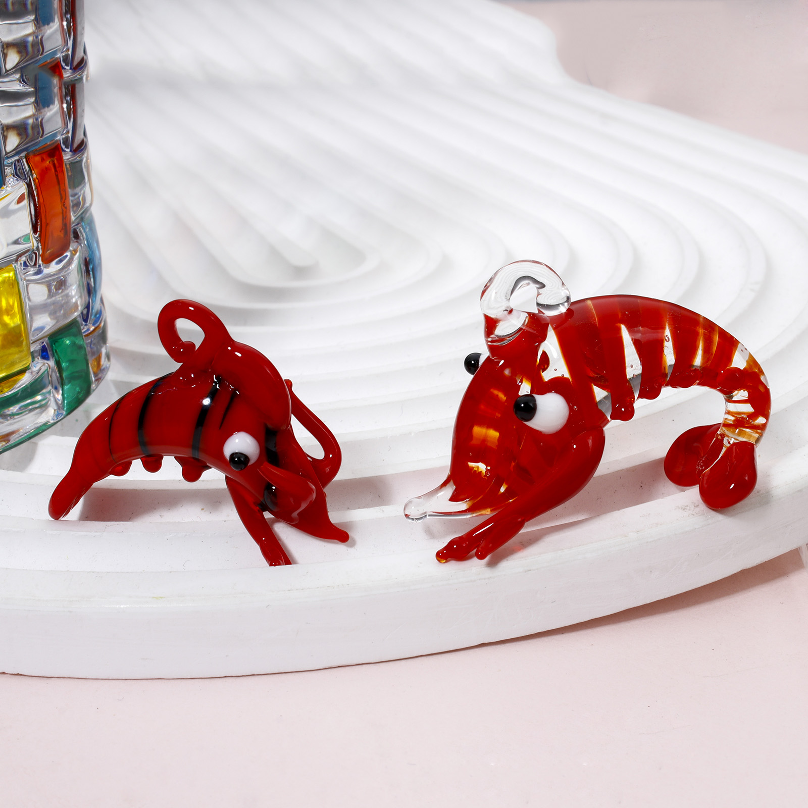 1PCs Red Lobster Lampwork Glas - Aquarium Plant Red ulasan dan harga