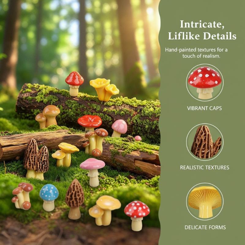 Mini Resin Mushroom Ornament H - Planted Aquarium Mini ulasan dan harga
